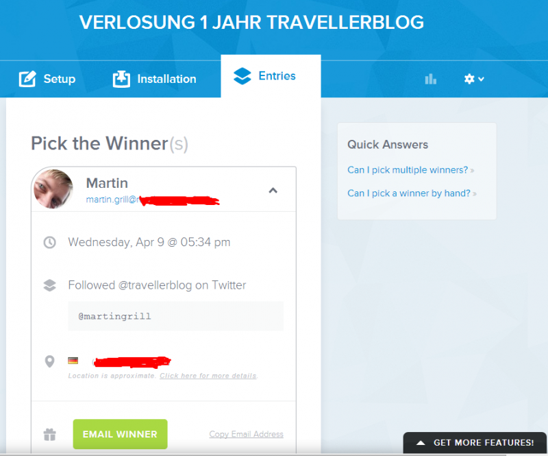 Rafflecopter hat via random.org entschieden - Martin ist der Gewinner!