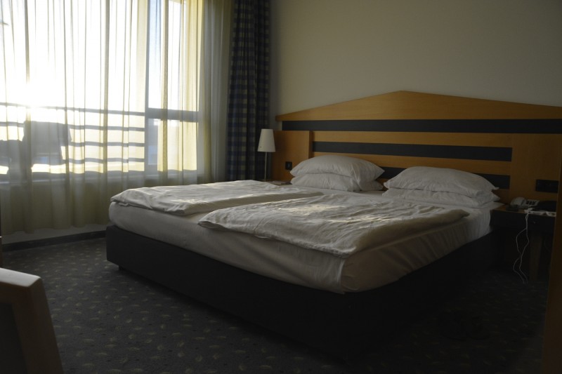 Deutlich zu weich, das Bett im Hotel parka Plaza Pernzlauer Berg Berlin