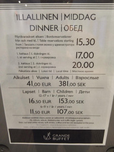 Bordpreise im Grande Buffet der M/S Silja Symphony
