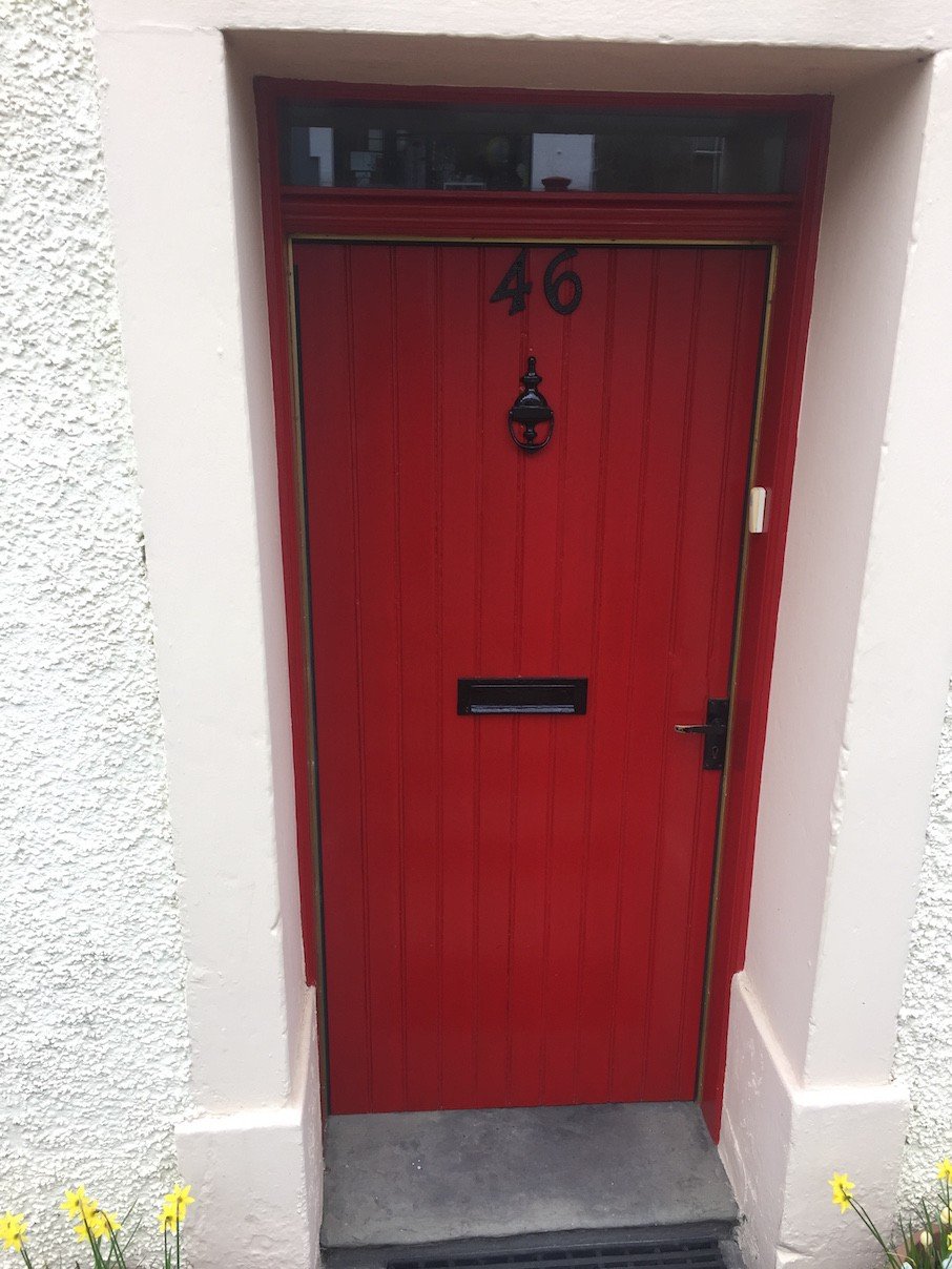 Rote Türe in Crail in Fife/Schottland
