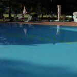 Freischwimmbecken 8 x 12 m mit Thermalheilwwasser (28 Grad) im Hotel Pulverer in Kärnten