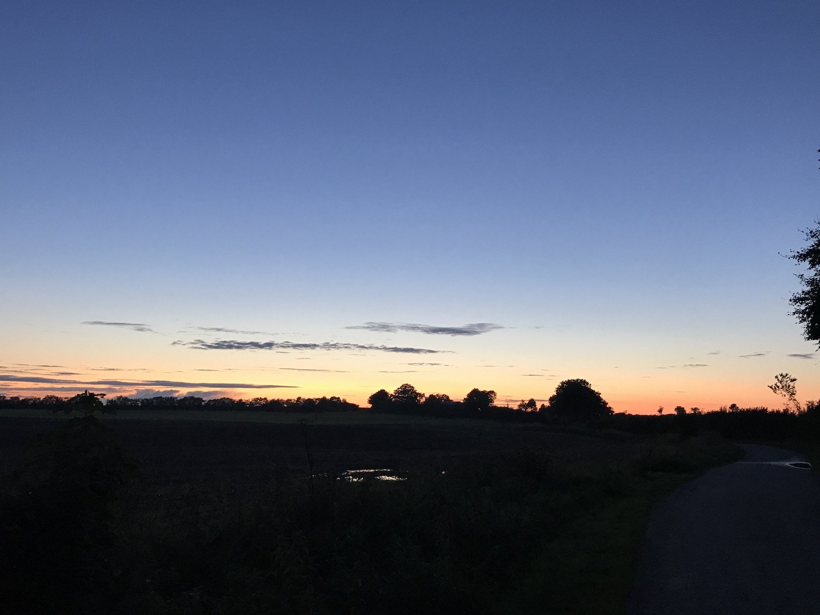 Sonnenuntergang bei Sörup in Schleswig-Holstein 