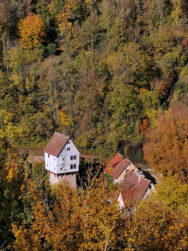 Der Blick vom Burggarten Rothenburg auf das Topplerschlösschen 