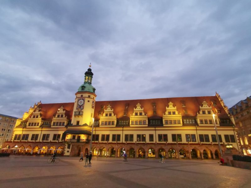 Das alte Rathaus Leipzig bei Nacht