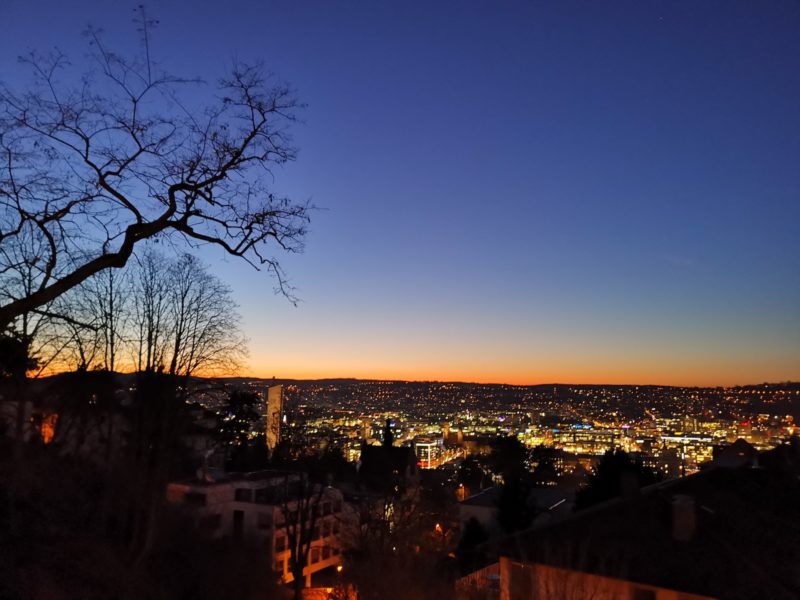 Sonnenuntergang in Stuttgart im Februar 2020