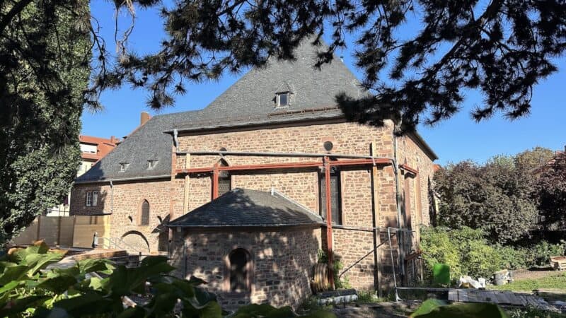 Rückseite der Synagoge in Worms