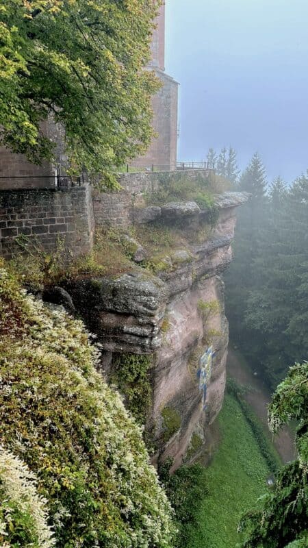 Steil geht es hinab - und der Nebel macht das besonders mystisch